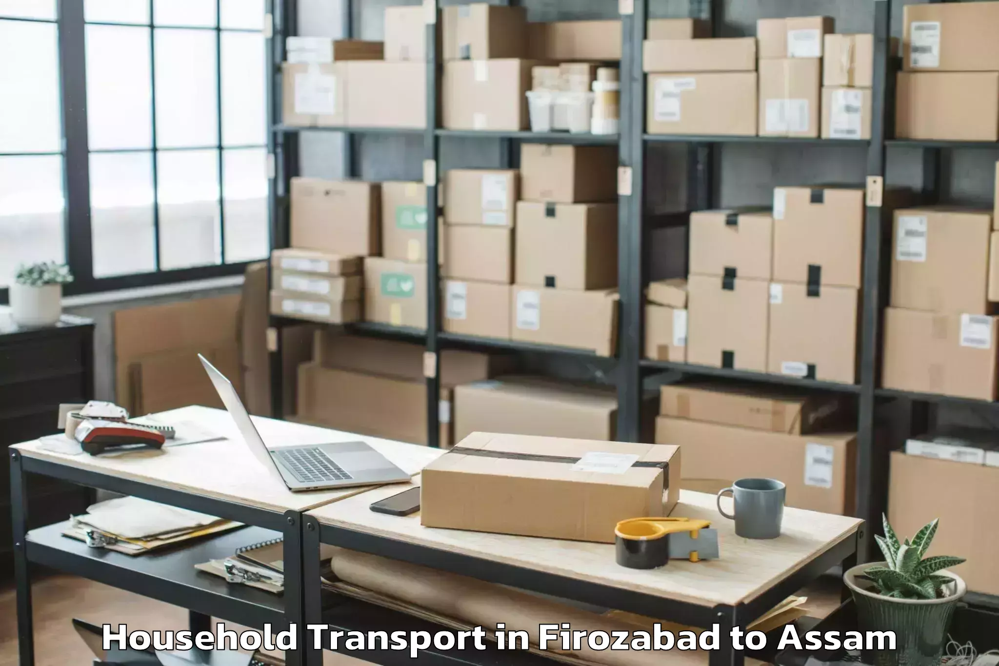 Book Firozabad to Baihata Chariali Household Transport Online